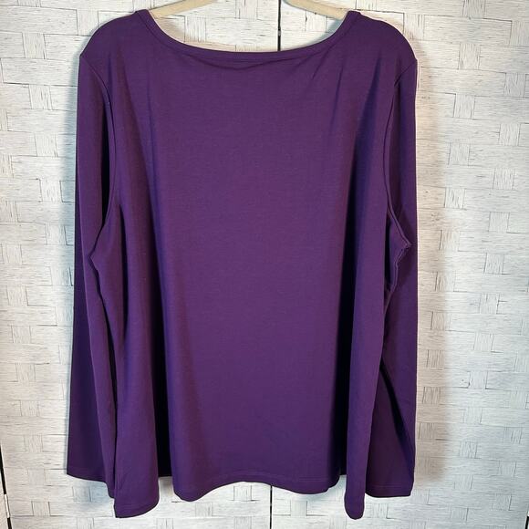 Banana Republic soft long sleeve t-shirt dark purple normcore casual plus size ￼ - Picture 2 of 10